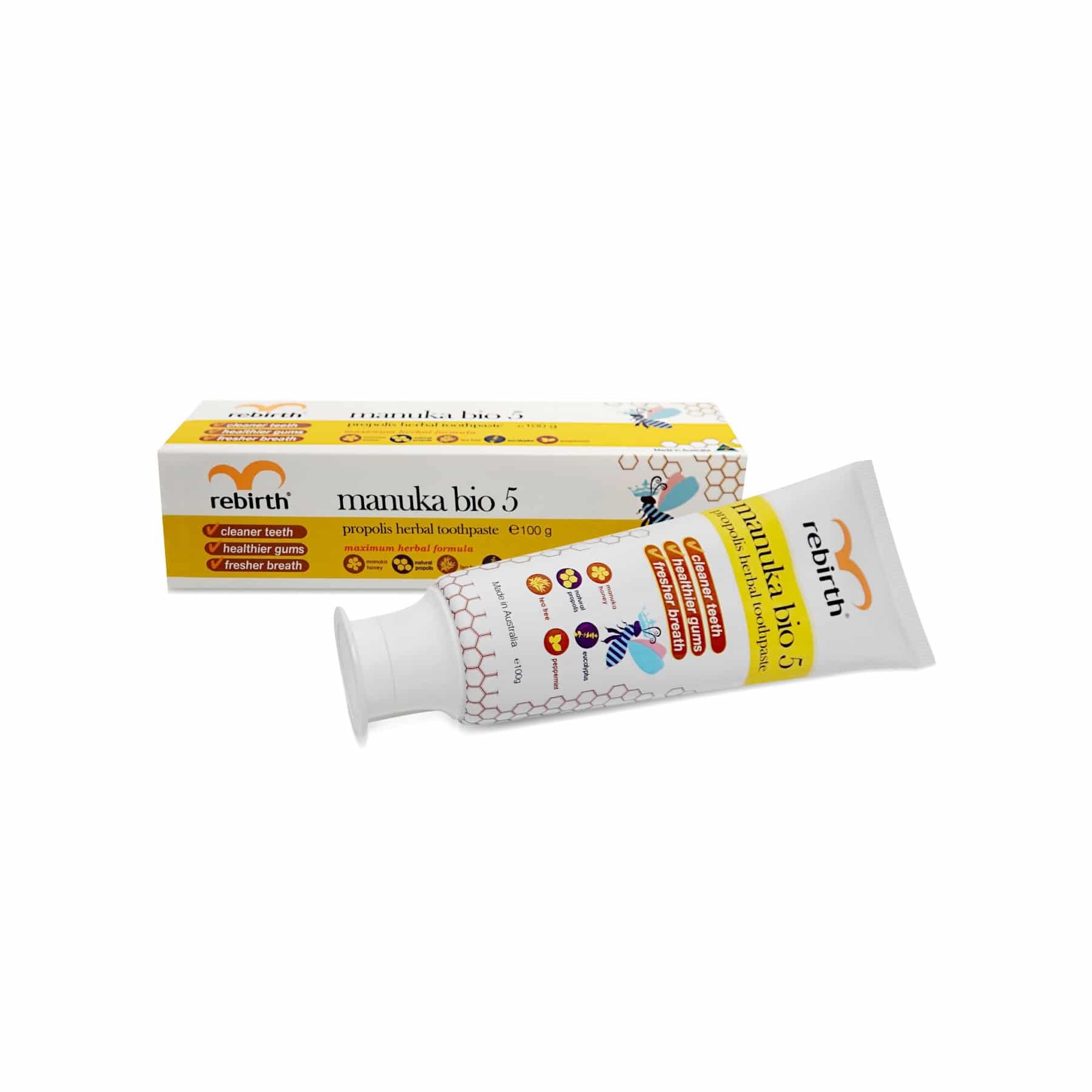 Rebirth Manuka Bio 5 Propolis Herbal Toothpaste (RB29) 100g