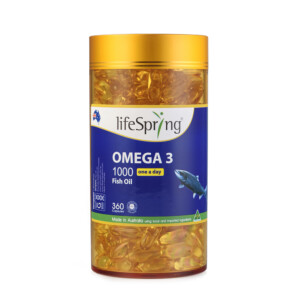 lifeSpring Omega 3 Fish Oil 1000mg 360 Capsules (LS16)