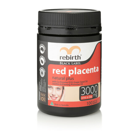 Rebirth Black Label Red Placenta Natural Plus 3000mg 100 Capsules (RK01) - Image 3