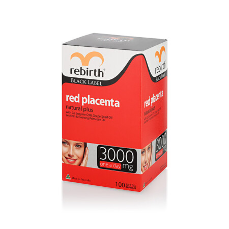 Rebirth Black Label Red Placenta Natural Plus 3000mg 100 Capsules (RK01) - Image 2